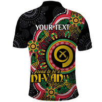 Vanuatu Personalised Polo Shirt Aboriginal Dot Paitnting - Polynesian Pride
