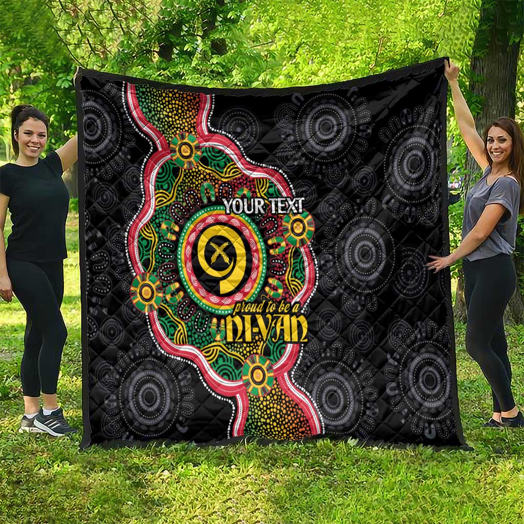 Vanuatu Personalised Quilt Aboriginal Dot Paitnting - Polynesian Pride
