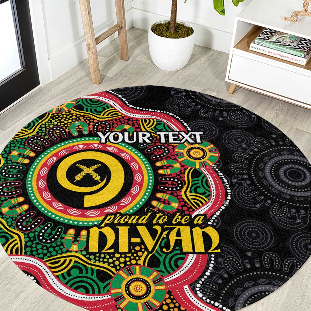 Vanuatu Personalised Round Carpet Aboriginal Dot Paitnting - Polynesian Pride