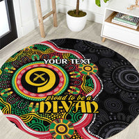 Vanuatu Personalised Round Carpet Aboriginal Dot Paitnting - Polynesian Pride
