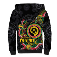 Vanuatu Personalised Sherpa Hoodie Aboriginal Dot Paitnting LT9 - Polynesian Pride
