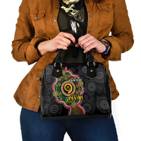Vanuatu Personalised Shoulder Handbag Aboriginal Dot Paitnting - Polynesian Pride