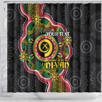 Vanuatu Personalised Shower Curtain Aboriginal Dot Paitnting - Polynesian Pride