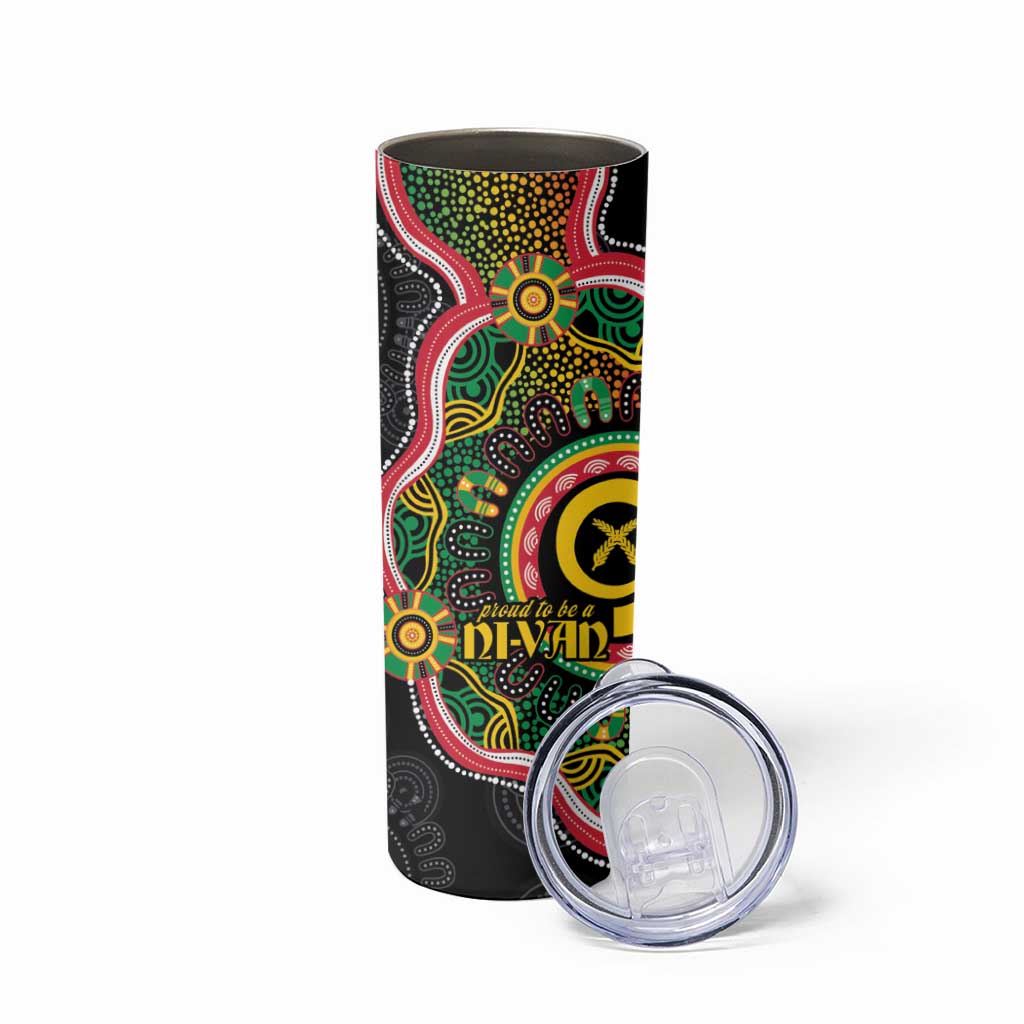 Vanuatu Personalised Skinny Tumbler Aboriginal Dot Paitnting - Polynesian Pride