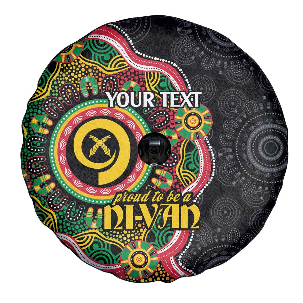 Vanuatu Personalised Spare Tire Cover Aboriginal Dot Paitnting - Polynesian Pride