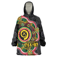 Vanuatu Personalised Wearable Blanket Hoodie Aboriginal Dot Paitnting - Polynesian Pride