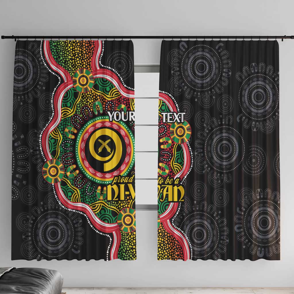 Vanuatu Personalised Window Curtain Aboriginal Dot Paitnting - Polynesian Pride