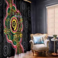 Vanuatu Personalised Window Curtain Aboriginal Dot Paitnting - Polynesian Pride