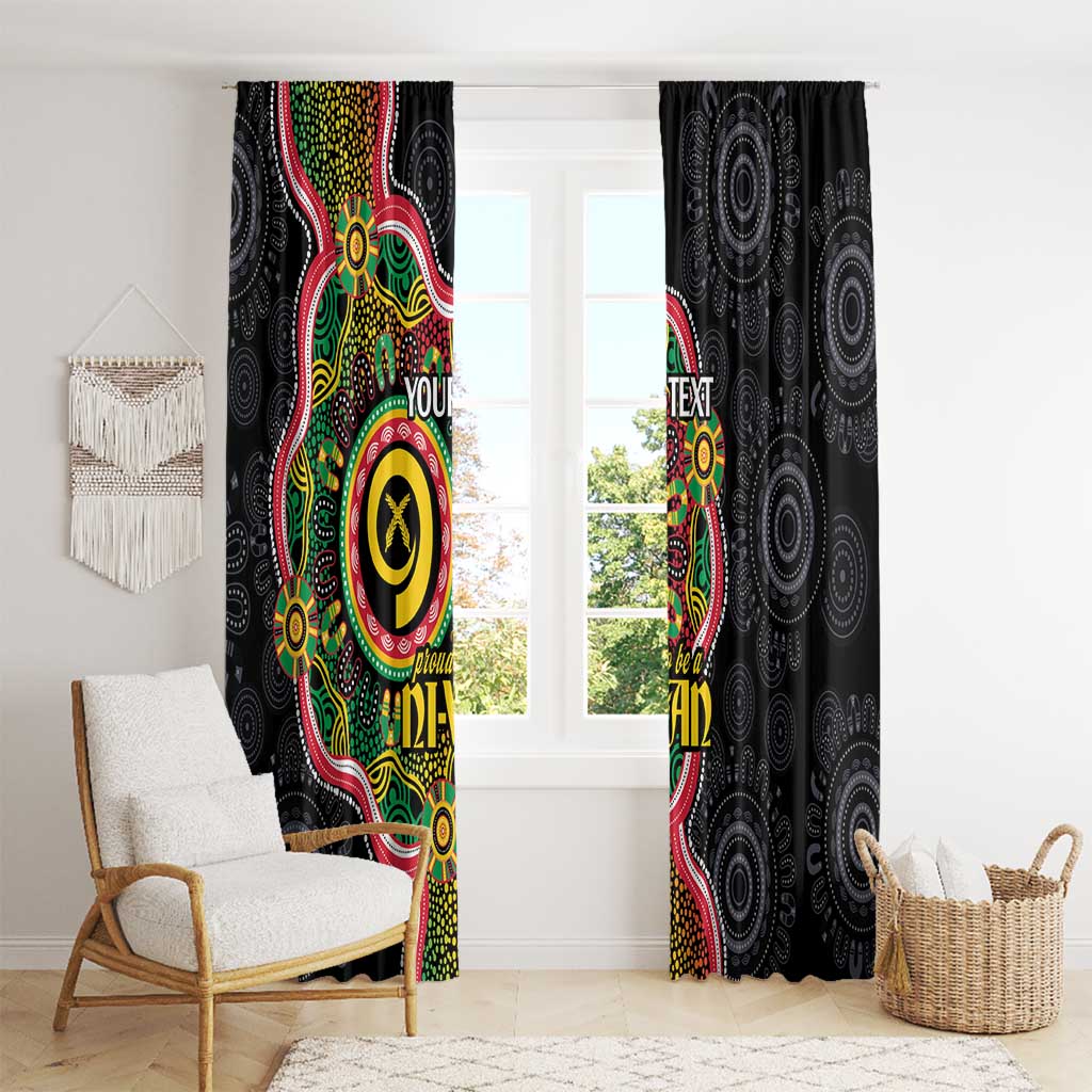 Vanuatu Personalised Window Curtain Aboriginal Dot Paitnting - Polynesian Pride