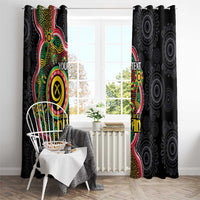 Vanuatu Personalised Window Curtain Aboriginal Dot Paitnting - Polynesian Pride
