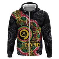 Vanuatu Personalised Zip Hoodie Aboriginal Dot Paitnting - Polynesian Pride