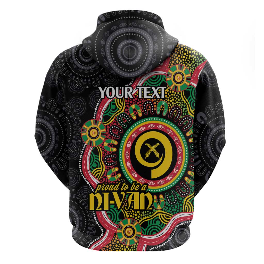 Vanuatu Personalised Zip Hoodie Aboriginal Dot Paitnting - Polynesian Pride