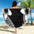 Lotu Tamaiti White Sunday Beach Blanket Pacific Plumeria Flowers - Black Version