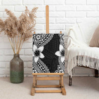 Lotu Tamaiti White Sunday Canvas Wall Art Pacific Plumeria Flowers - Black Version LT9 - Polynesian Pride