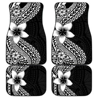 Lotu Tamaiti White Sunday Car Mats Pacific Plumeria Flowers - Black Version LT9 - Polynesian Pride