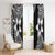 Lotu Tamaiti White Sunday Window Curtain Pacific Plumeria Flowers - Black Version