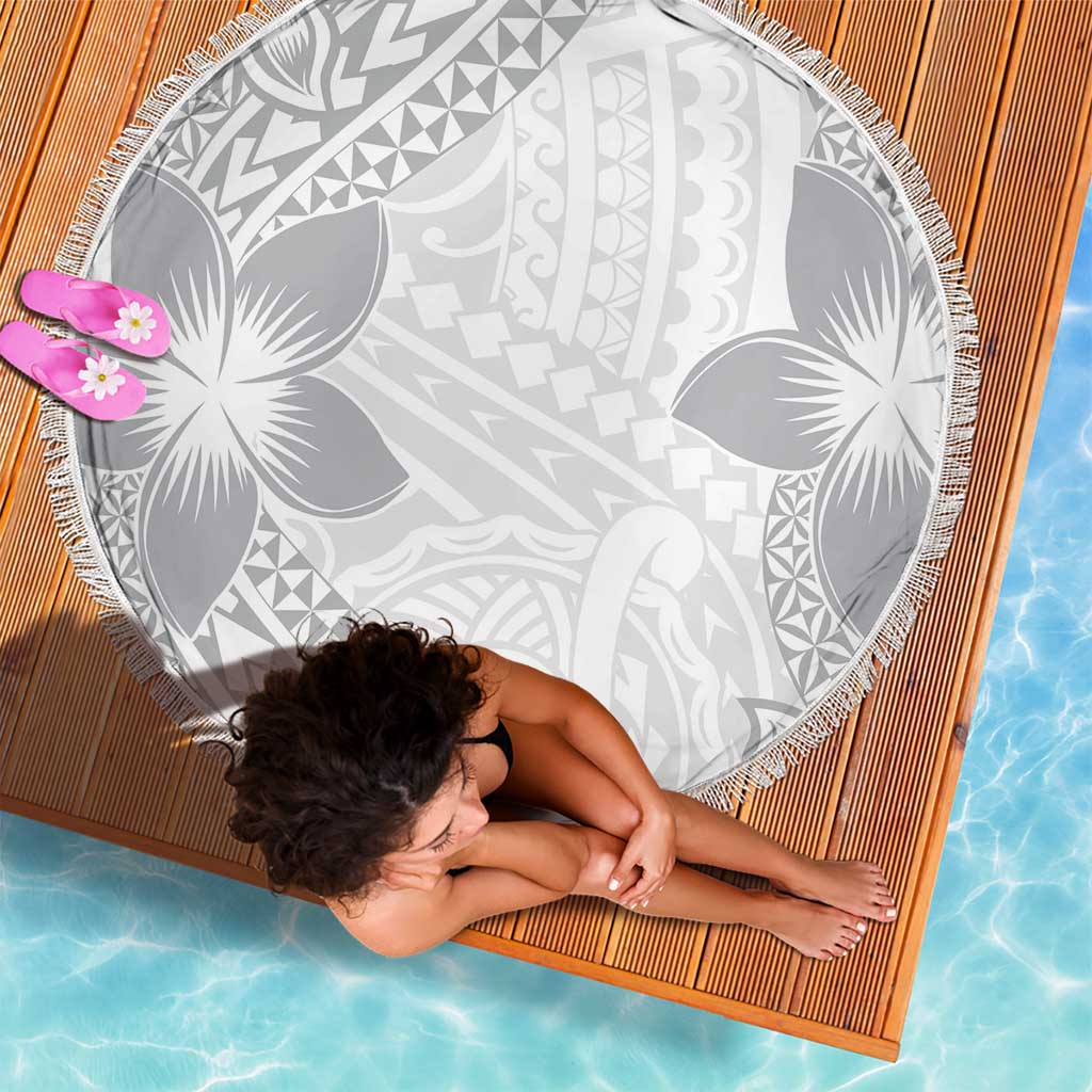 Lotu Tamaiti White Sunday Beach Blanket Pacific Plumeria Flowers - White Version LT9 - Polynesian Pride