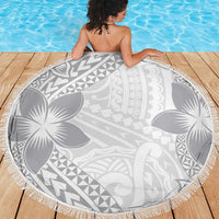 Lotu Tamaiti White Sunday Beach Blanket Pacific Plumeria Flowers - White Version LT9 - Polynesian Pride