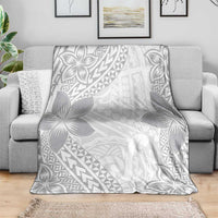 Lotu Tamaiti White Sunday Blanket Pacific Plumeria Flowers - White Version LT9 - Polynesian Pride