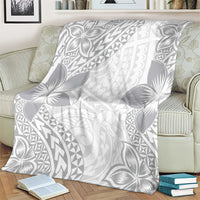 Lotu Tamaiti White Sunday Blanket Pacific Plumeria Flowers - White Version LT9 - Polynesian Pride