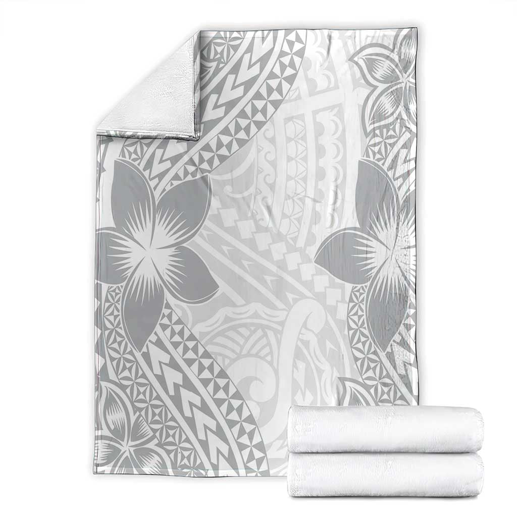 Lotu Tamaiti White Sunday Blanket Pacific Plumeria Flowers - White Version LT9 - Polynesian Pride