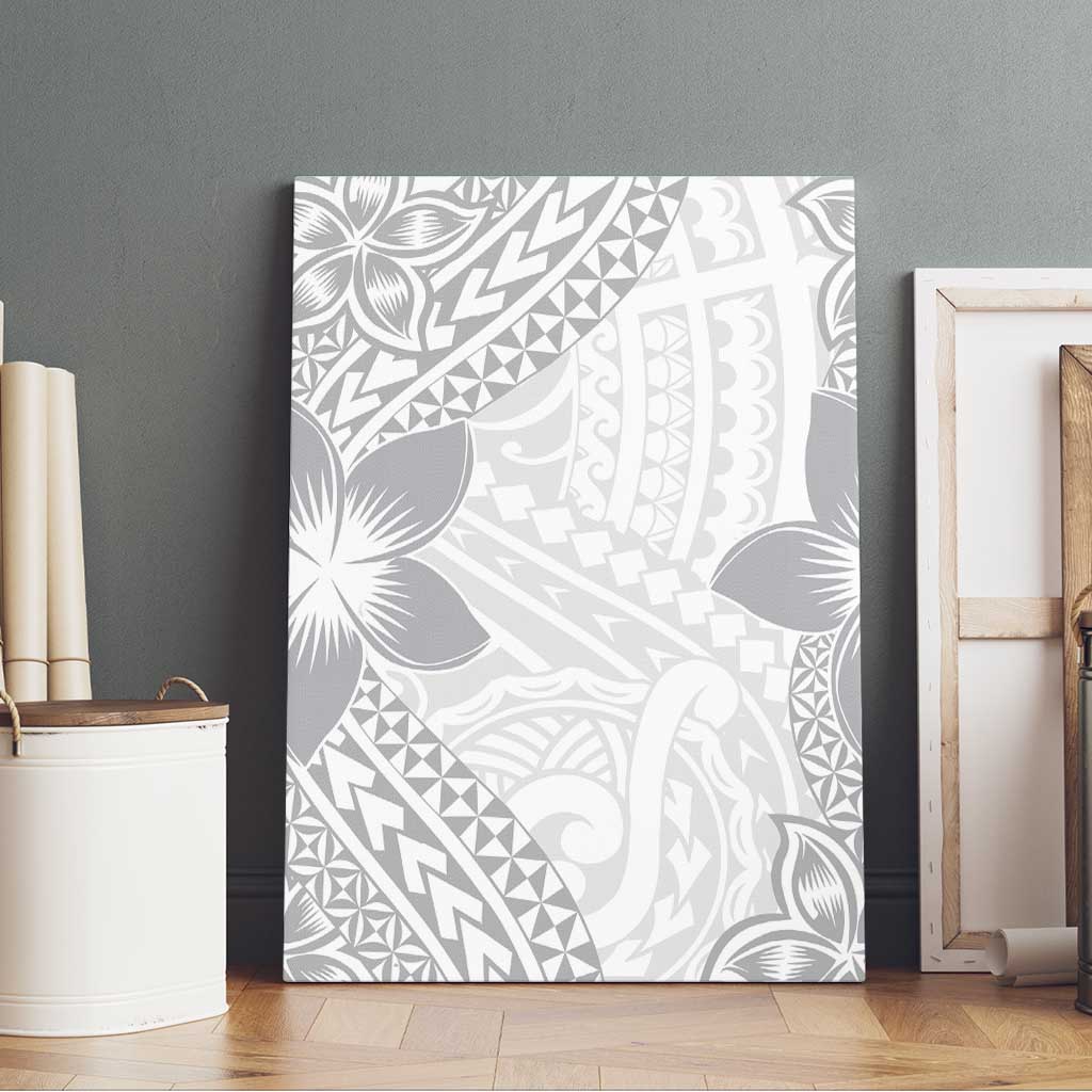 Lotu Tamaiti White Sunday Canvas Wall Art Pacific Plumeria Flowers - White Version LT9 - Polynesian Pride