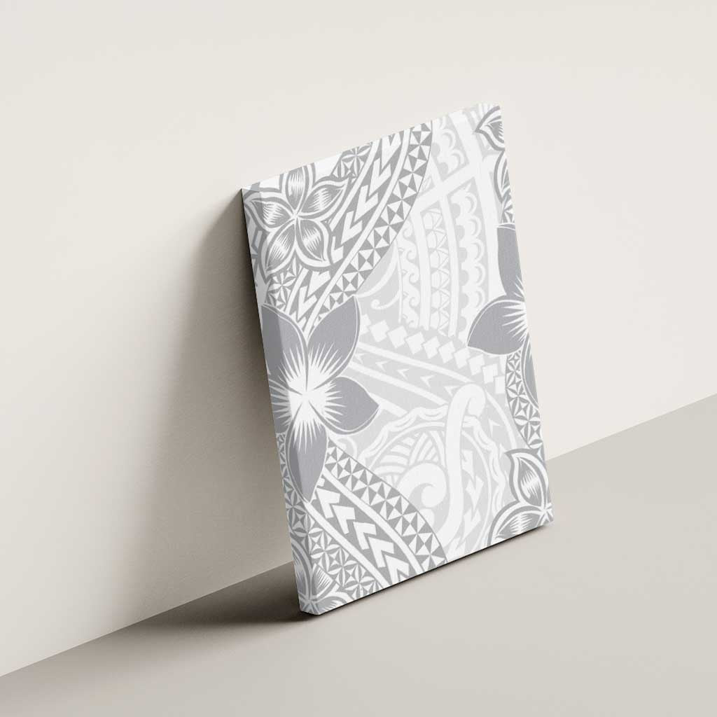Lotu Tamaiti White Sunday Canvas Wall Art Pacific Plumeria Flowers - White Version LT9 - Polynesian Pride