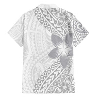 Lotu Tamaiti White Sunday Family Matching Off Shoulder Maxi Dress and Hawaiian Shirt Pacific Plumeria Flowers - White Version LT9 - Polynesian Pride