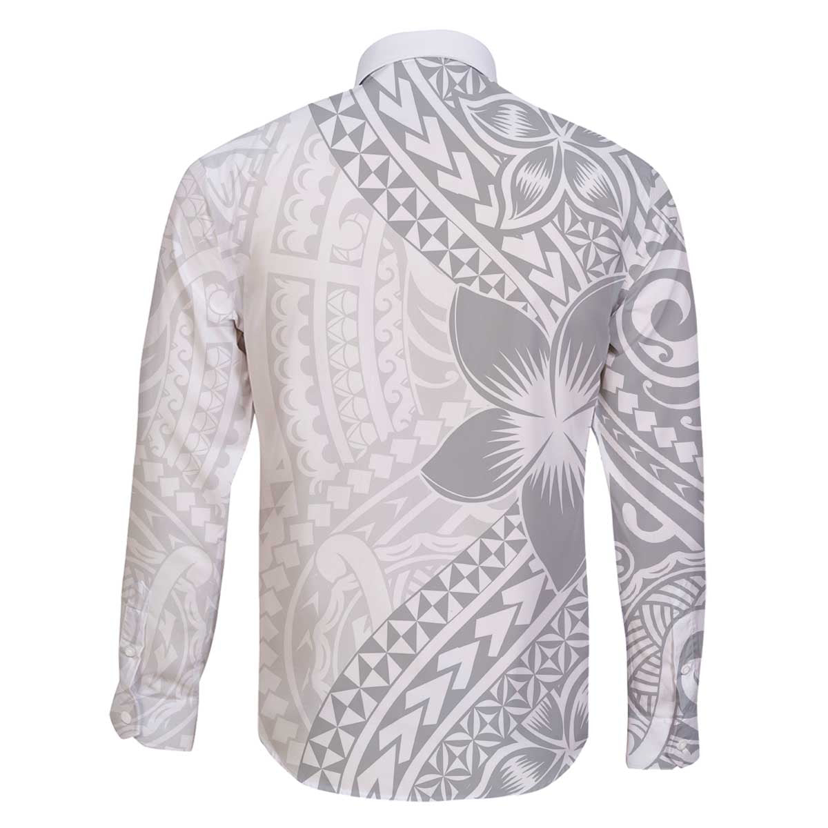 Lotu Tamaiti White Sunday Family Matching Off Shoulder Short Dress and Hawaiian Shirt Pacific Plumeria Flowers - White Version