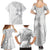 Lotu Tamaiti White Sunday Family Matching Summer Maxi Dress and Hawaiian Shirt Pacific Plumeria Flowers - White Version