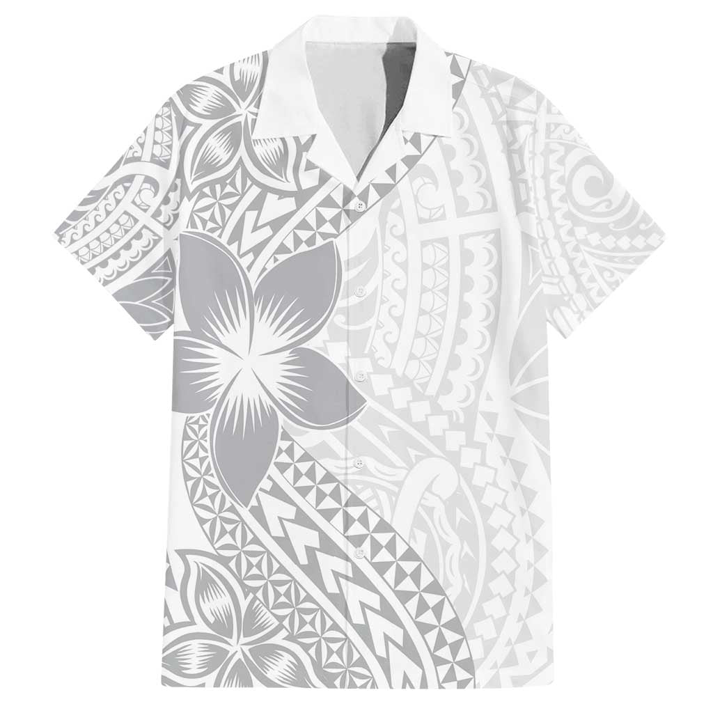 Lotu Tamaiti White Sunday Family Matching Summer Maxi Dress and Hawaiian Shirt Pacific Plumeria Flowers - White Version LT9 Dad's Shirt - Short Sleeve White - Polynesian Pride