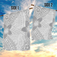 Lotu Tamaiti White Sunday Garden Flag Pacific Plumeria Flowers - White Version LT9 - Polynesian Pride