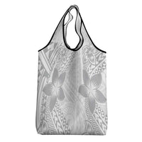 Lotu Tamaiti White Sunday Grocery Bag Pacific Plumeria Flowers - White Version LT9 - Polynesian Pride