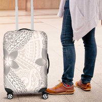 Lotu Tamaiti White Sunday Luggage Cover Pacific Plumeria Flowers - White Version