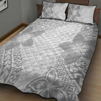 Lotu Tamaiti White Sunday Quilt Bed Set Pacific Plumeria Flowers - White Version LT9 - Polynesian Pride