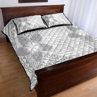 Lotu Tamaiti White Sunday Quilt Bed Set Pacific Plumeria Flowers - White Version LT9 - Polynesian Pride