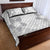 Lotu Tamaiti White Sunday Quilt Bed Set Pacific Plumeria Flowers - White Version