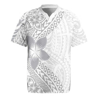 Lotu Tamaiti White Sunday Rugby Jersey Pacific Plumeria Flowers - White Version LT9 White - Polynesian Pride