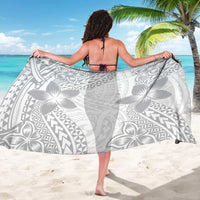 Lotu Tamaiti White Sunday Sarong Pacific Plumeria Flowers - White Version