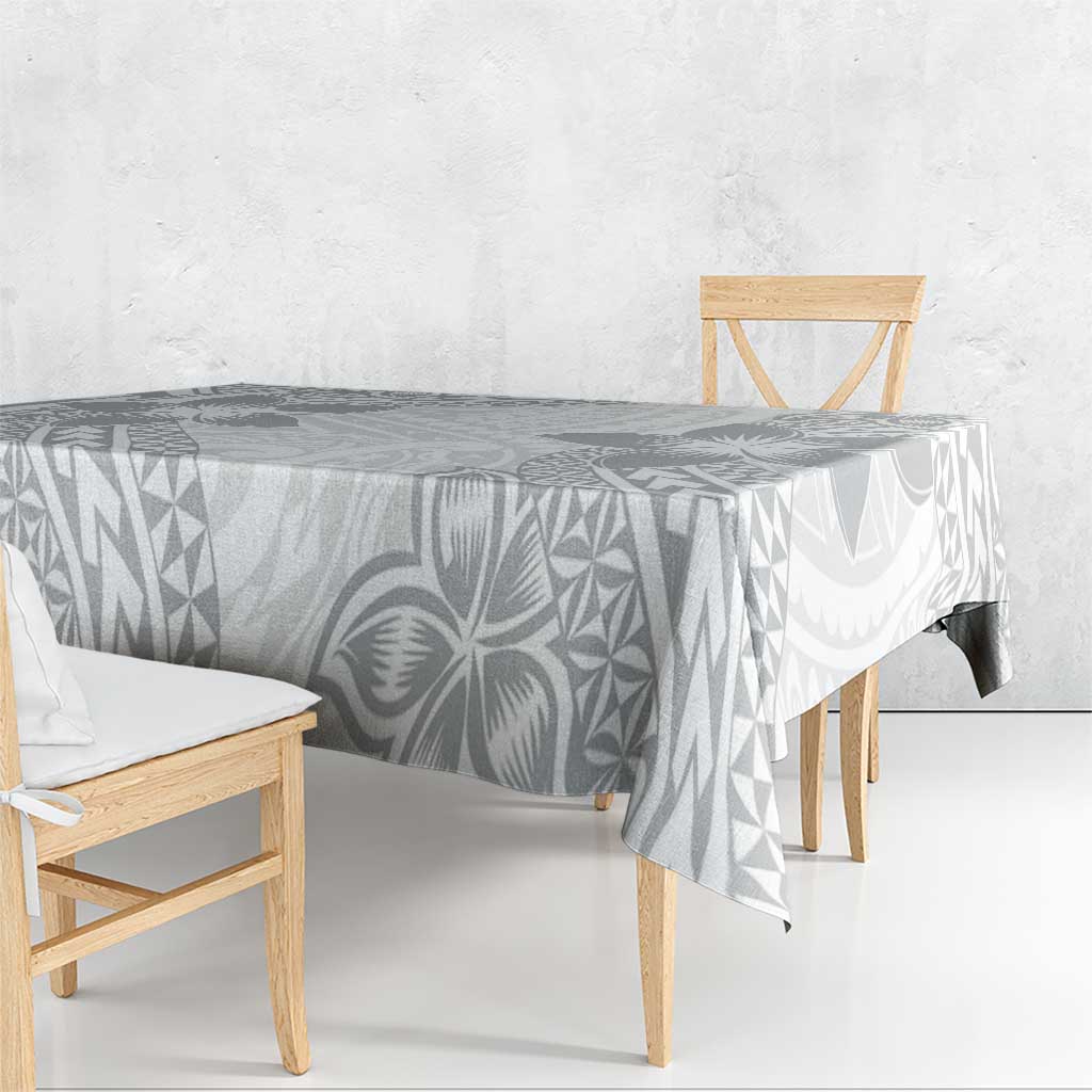 Lotu Tamaiti White Sunday Tablecloth Pacific Plumeria Flowers - White Version LT9 - Polynesian Pride