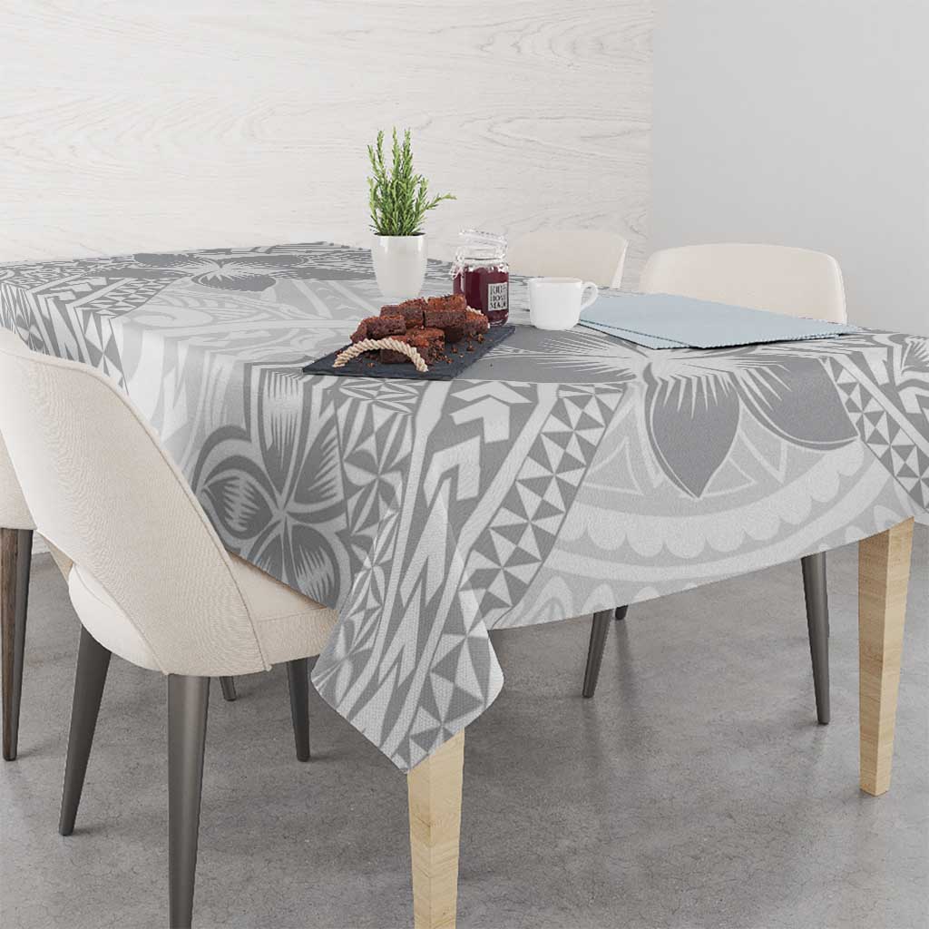 Lotu Tamaiti White Sunday Tablecloth Pacific Plumeria Flowers - White Version LT9 - Polynesian Pride