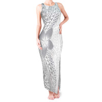 Lotu Tamaiti White Sunday Tank Maxi Dress Pacific Plumeria Flowers - White Version LT9 Women White - Polynesian Pride