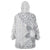 Lotu Tamaiti White Sunday Wearable Blanket Hoodie Pacific Plumeria Flowers - White Version