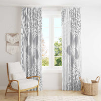Lotu Tamaiti White Sunday Window Curtain Pacific Plumeria Flowers - White Version LT9 - Polynesian Pride