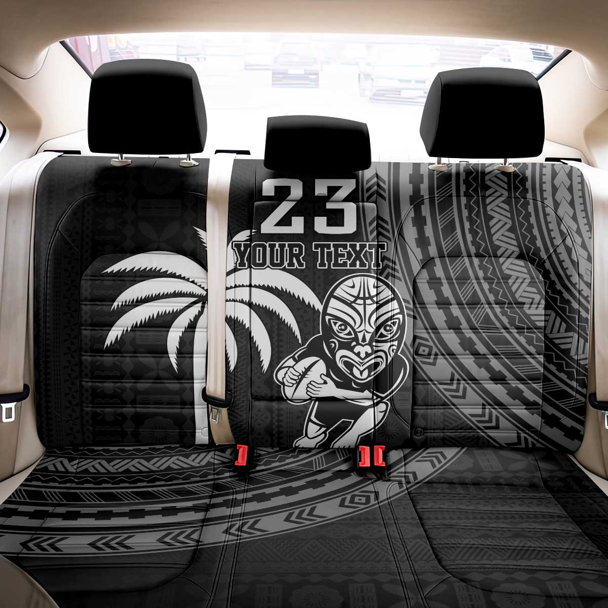 Custom Fiji New Zealand Rugby Back Car Seat Cover Make History Together