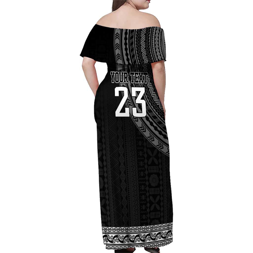 Custom Fiji New Zealand Rugby Family Matching Off Shoulder Maxi Dress and Hawaiian Shirt Make History Together