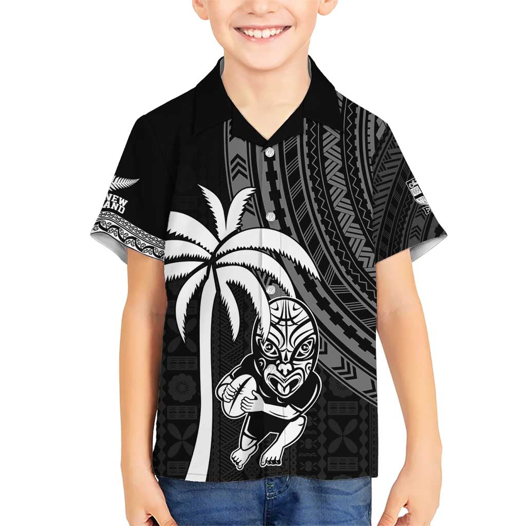 Custom Fiji New Zealand Rugby Kid Hawaiian Shirt Make History Together