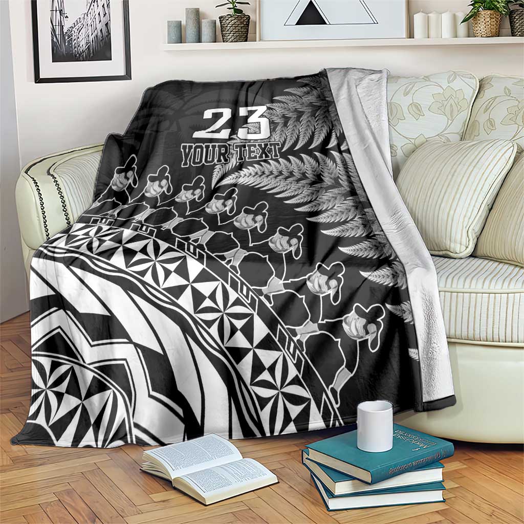 Custom Fiji New Zealand Rugby Blanket Cibi Dance with Black Fern