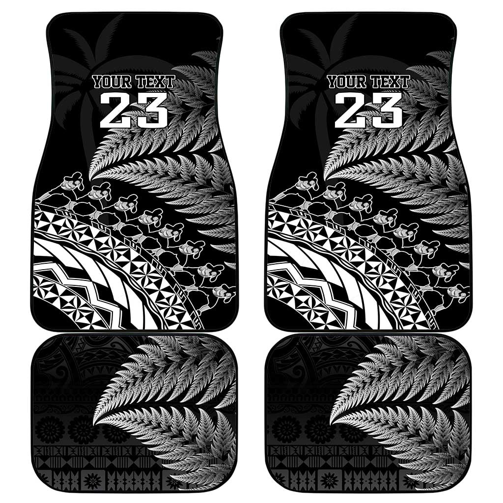 Custom Fiji New Zealand Rugby Car Mats Cibi Dance with Black Fern