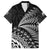 Custom Fiji New Zealand Rugby Family Matching Off Shoulder Short Dress and Hawaiian Shirt Cibi Dance with Black Fern